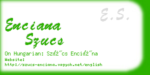 enciana szucs business card